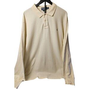 Polo Ralph Lauren Long Sleeve Polo Shirt Mens XXL Cream Classic Fit